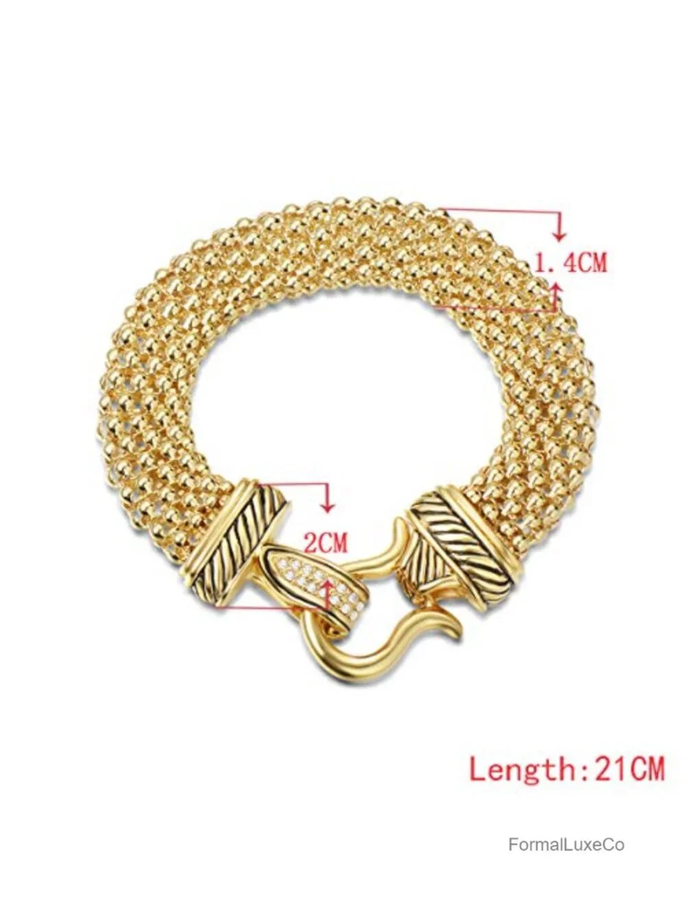 Vintage Cable Chain Bracelet Gold Plated Magnetic Clasp Women
